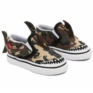 Vans Shark Slip-On Toddler Sneakers Camo Size 7